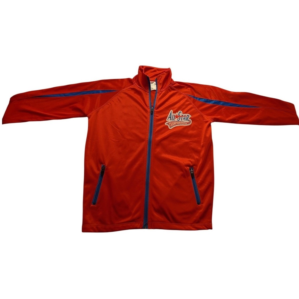 Varsity All Star Championships Track Jacket Orange Blue Full Zip Men's Small‎